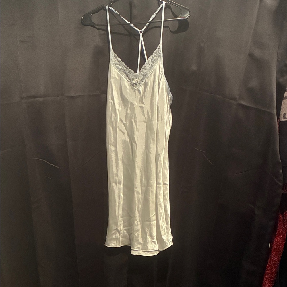 Elegant White Lace-Trimmed Nightgown